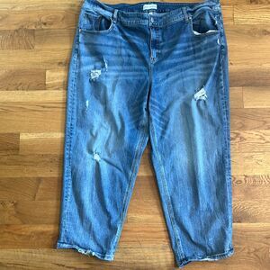 Lane Bryant High Rise Girlfriend Straight Crop Jeans Size 24